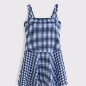 Abercrombie YPB Navy Gingham Mini Dress